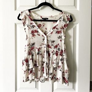 EUC American Eagle Floral Sleeveless Top